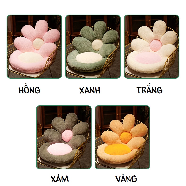Order | Đệm ghế tựa lưng hình hoa cúc chất lông mịn cho dân văn phòng, sinh viên
