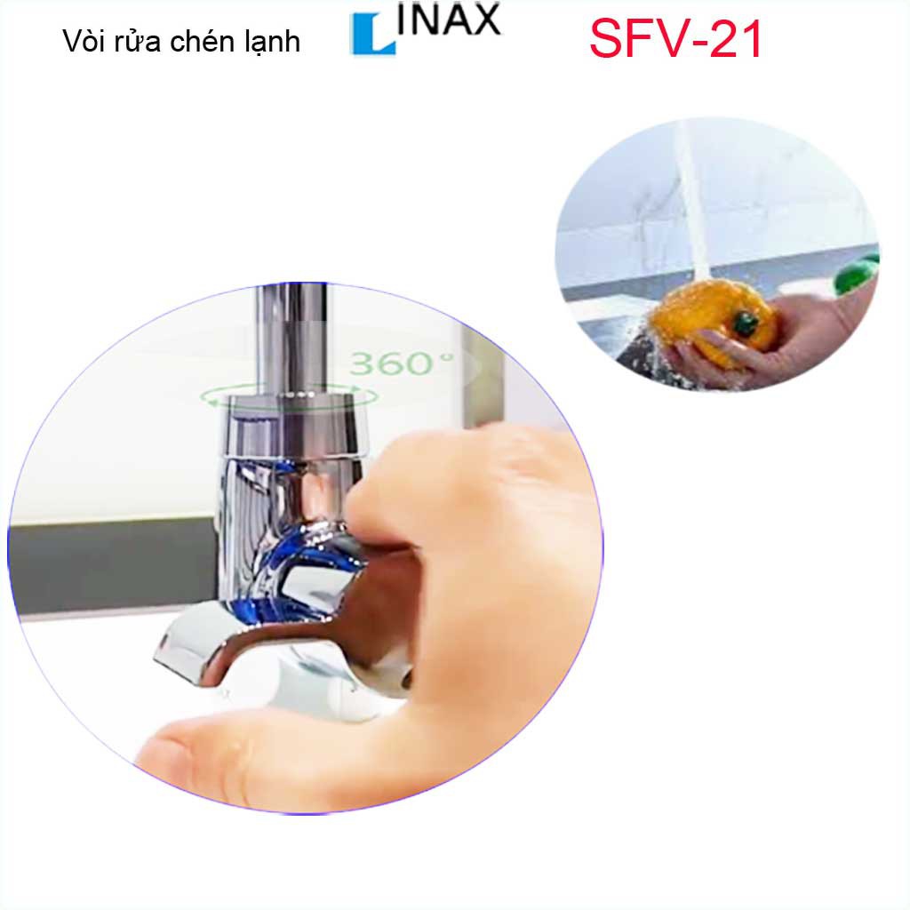 Vòi bếp lạnh , vòi rửa chén lạnh, vòi chậu chén bát Inax chính hãng Inax Nhật Bản SFV-21