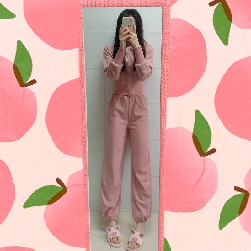 Set Thể thao quần dài kèm áo khoác có mũ THu đông cực HOT