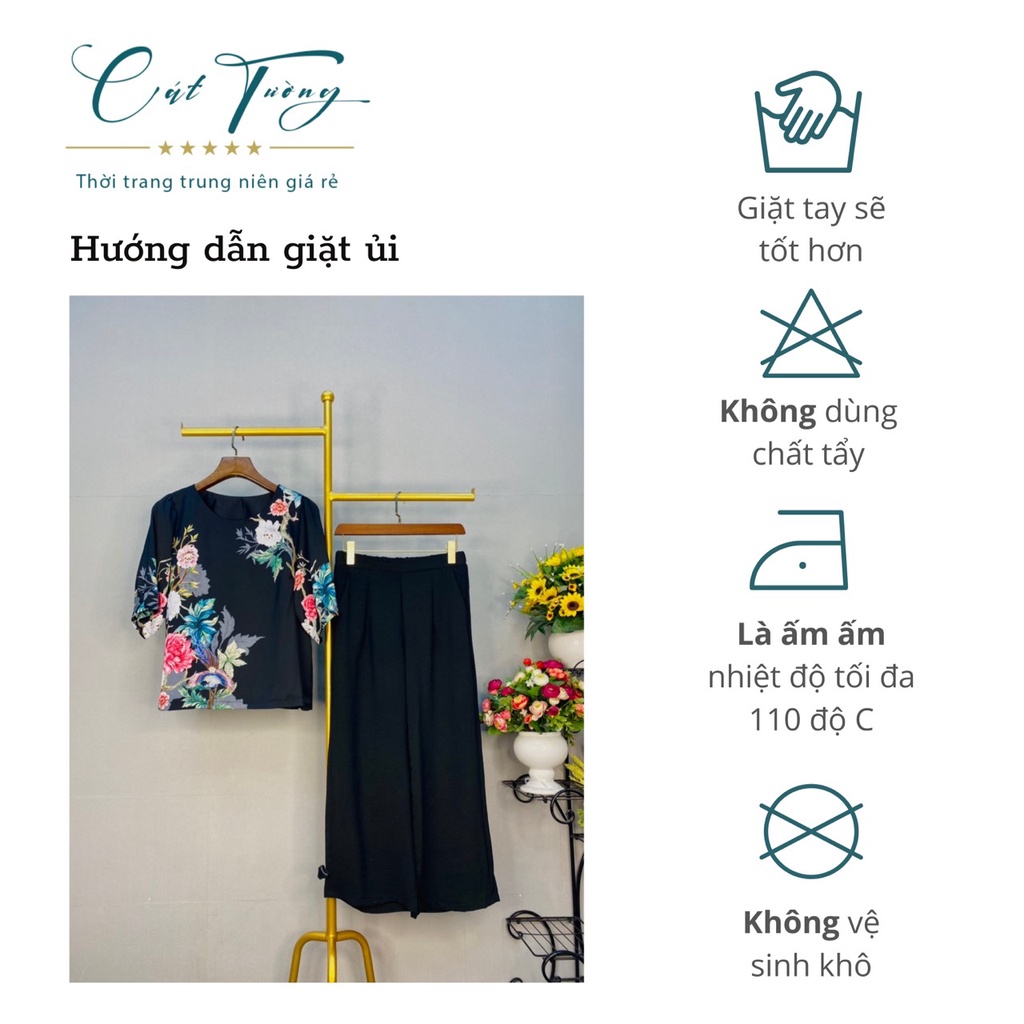 Áo kiểu trung niên sang trọng ,quí phái màu đen - D1- Thời trang trung niên cao cấp tặng Bà, tặng Mẹ