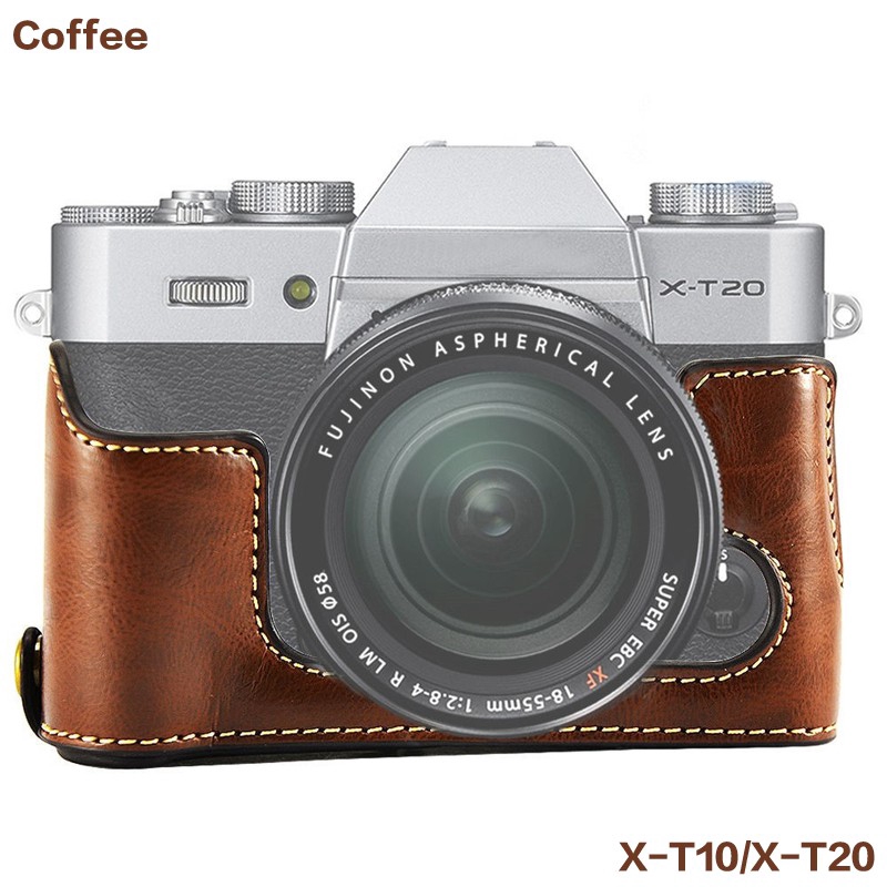 Ốp da PU bọc một nửa camera Fujifilm X-T30 XT30 X-T20 X-T10 XT20 XT10