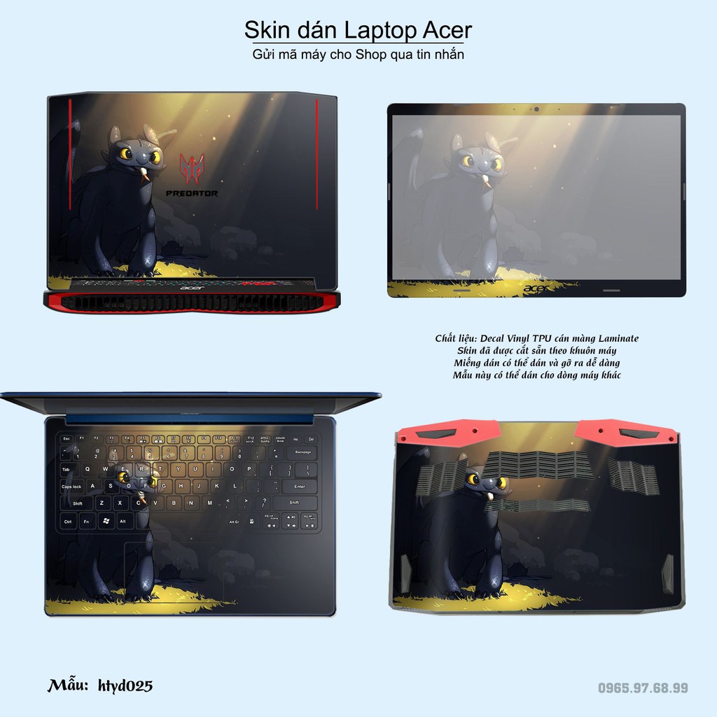 Skin dán Laptop Acer in hình bí kíp luyện rồng (inbox mã máy cho Shop)