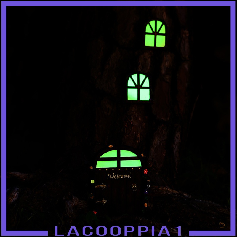 [LACOOPPIA1] Cute Fairy Door and Window Garden Mystical Decor for Kids Room Accessory