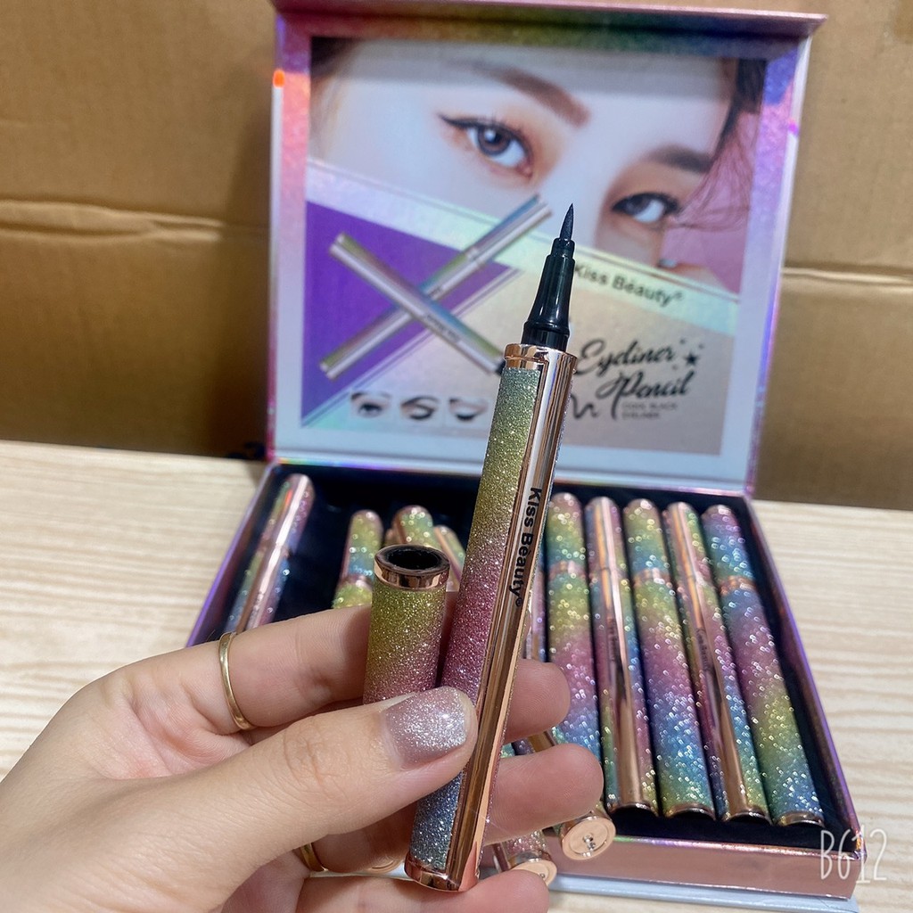 Bút Kẻ KissBeauty Vỏ Nhũ Vàng Sang Trọng dạng lỏng chống thấm nước lâu trôi E3 | BigBuy360 - bigbuy360.vn