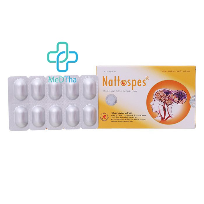 Nattospes - Tăng Cường Tuần Hoàn Não, Phòng ngừa Tai Biến Mạch Máu Não, Đột Quỵ do Tắc Mạch (Hộp 30 viên) [Chính Hãng]