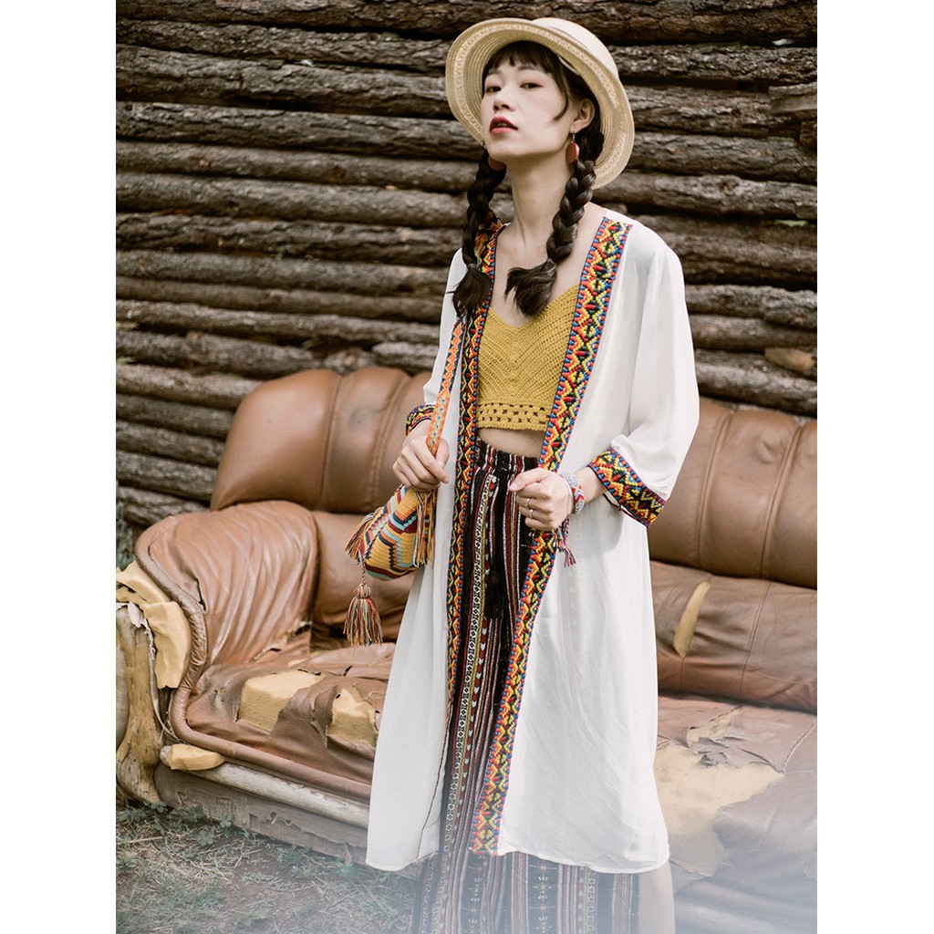 ÁO CADIGAN DÁNG DÀI HỌA TIẾT