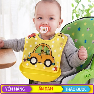 Yếm máng ăn dặm cho bé silicon