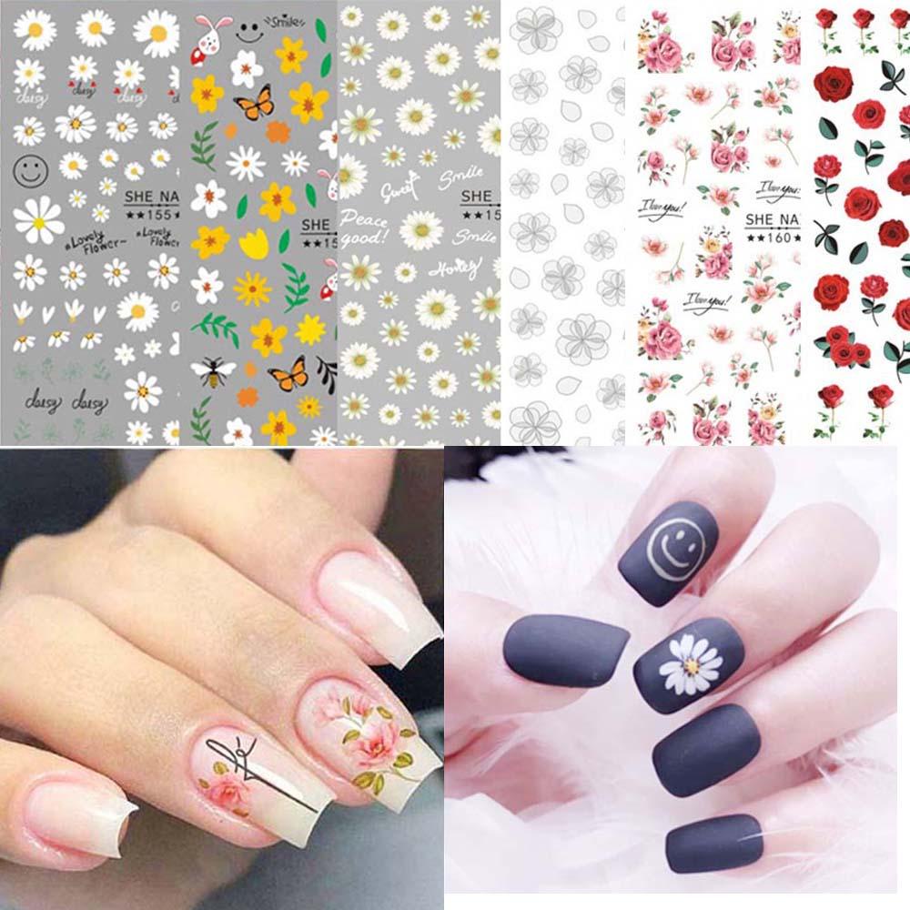 Miếng Dán Trang Trí Móng Tay Hình Hoa Cúc Nhỏ Xinh DIY