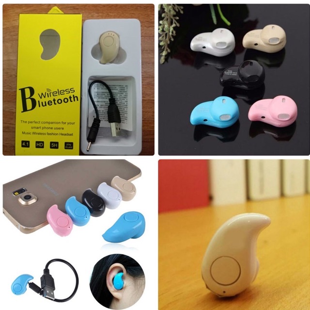 Tai Nghe Bluetooth S530 Nhét Tai V4.1 Ear-Pod Siêu Nhỏ Có Nghe Nhạc full box