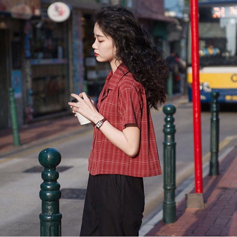 Áo Sơ Mi Mỏng Dáng Rộng Họa Tiết Kẻ Sọc Thời Trang Hong Kong 2022 Mới