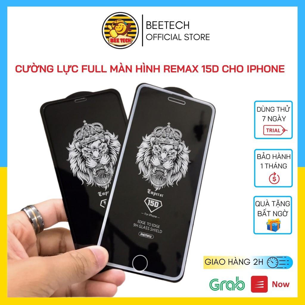 Cường lực iP Remax 15D, Kính bảo vệ full màn hình thế hệ mới cho các đời iP - Beetech