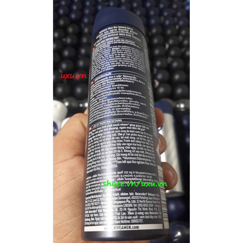 Xịt Khử Mùi Nam 150Ml Nivea Dry Impact Khô Thoáng, Với uxu.vn Tất Cả Là Chính Hãng.