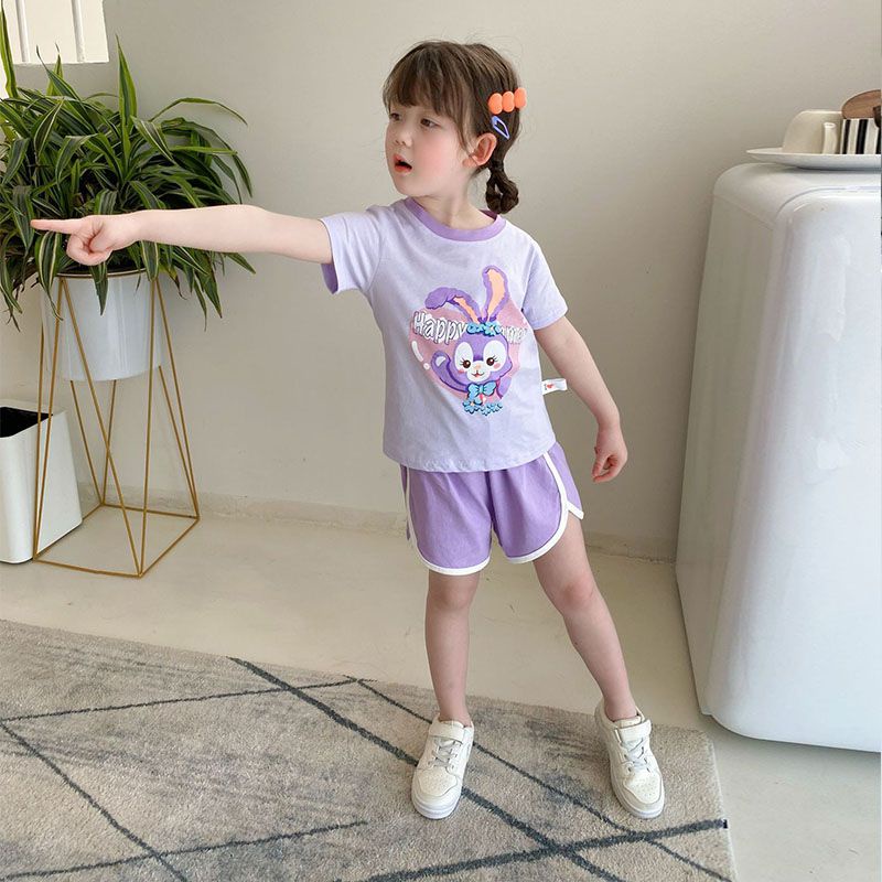 Bộ Đồ Ngủ Ngắn Tay In Hoạt Hình Động Vật Thời Trang Mùa Hè Cho Bé Gái Se7en