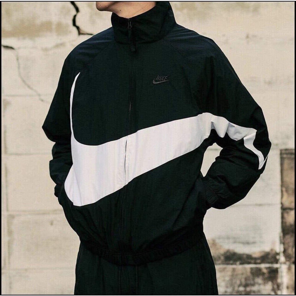 Áo khoác dù nike SWOOSH WOVEN thêu chữ dày dặn Dù 2 Lớp Vải Cao Cấp - Bico