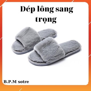 [Mã FASHIONT4WA giảm 10K đơn 50K] Dép đi trong nhà bằng nhung có quai giữ ấm chân