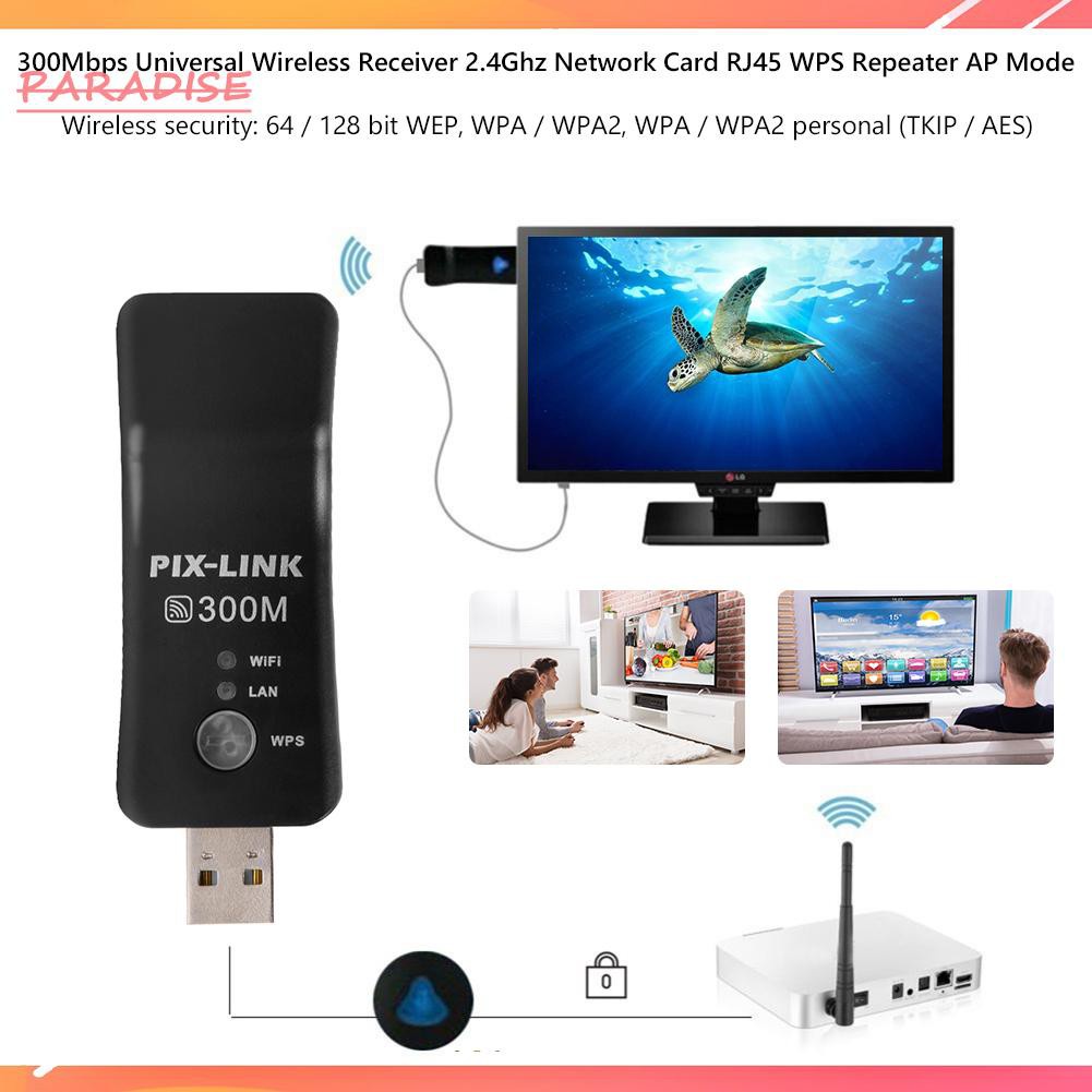 Thiết Bị Thu Sóng Wifi Không Dây Cổng Usb Tv 300mbps Rj45 Wps | BigBuy360 - bigbuy360.vn