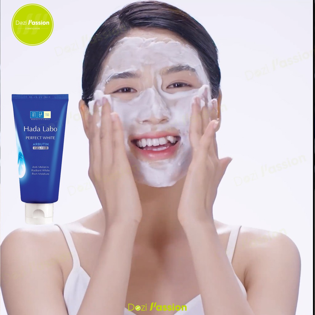 Sữa Rửa Mặt Hada Labo Màu Xanh Dưỡng Trắng Hoàn Hảo Tối Ưu - Hada Labo Perfect White Arbutin Cleanser 80g