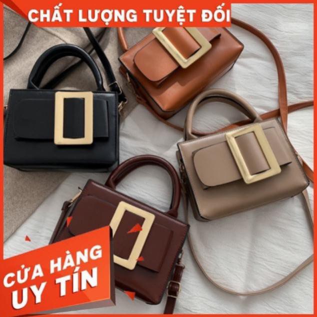 Túi xách + đeo chéo khoá vuông sang chảnh