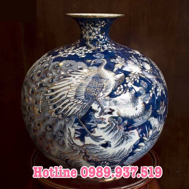 Bình hút lộc Công Thành Danh Toại vẽ vàng kim