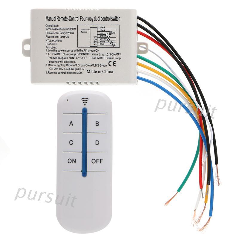 Bộ công tắc điều khiển từ xa kỹ thuật số 4 kênh