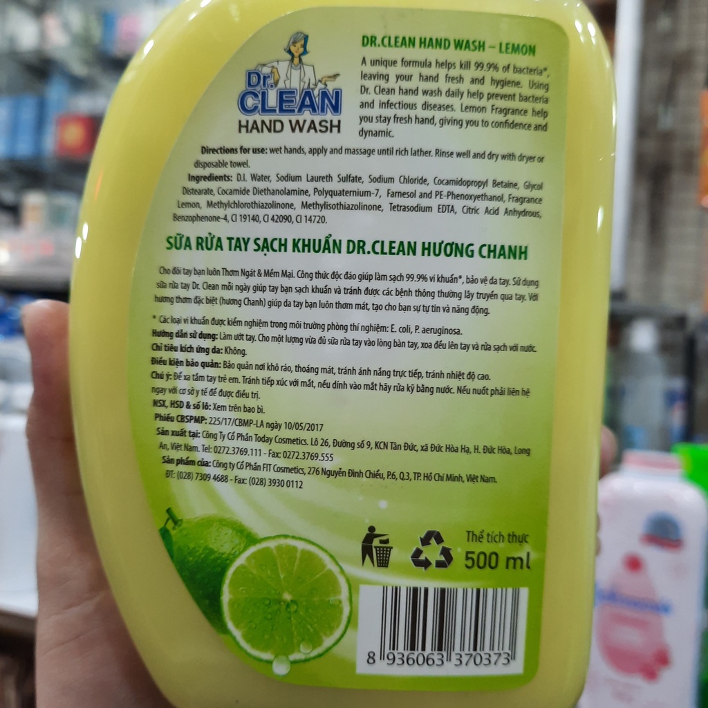 Sữa Rửa Tay Dr. Clean - Chanh 500ml