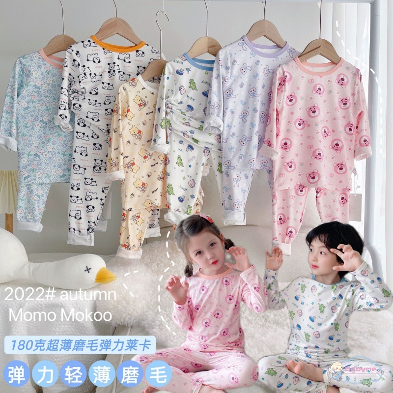 Bộ Đồ Ngủ Chất Liệu Cotton Thoáng Khí Thời Trang Xuân Thu Cho Bé