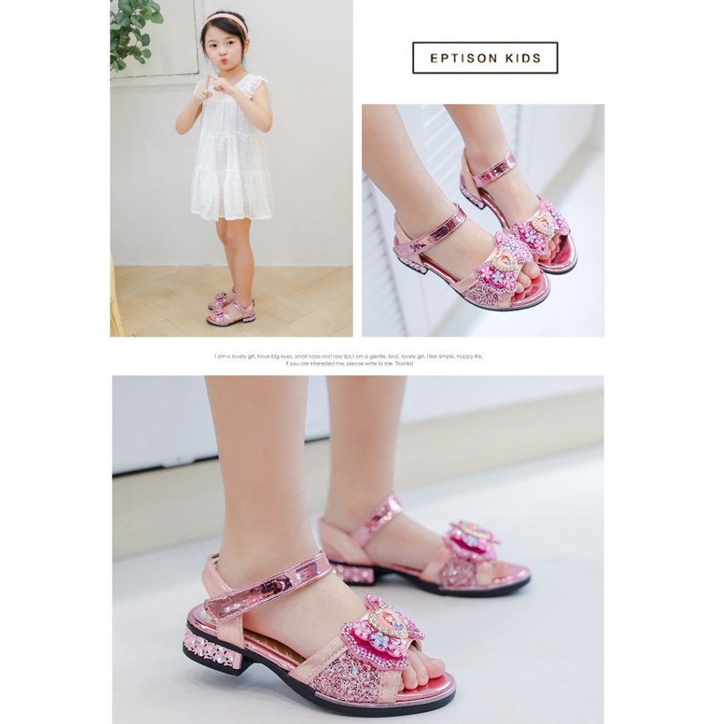 Dép Sandal Bé Gái ♥ FREESHIP ♥ Dép Quai Hậu Công Chúa Cao Gót Hàng Cao Cấp Size 26-36 Mã CC02