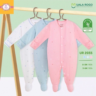 Body liền chân bọc vớ Uala Rogo vải sợi tre bamboo (0/3-3/6M)