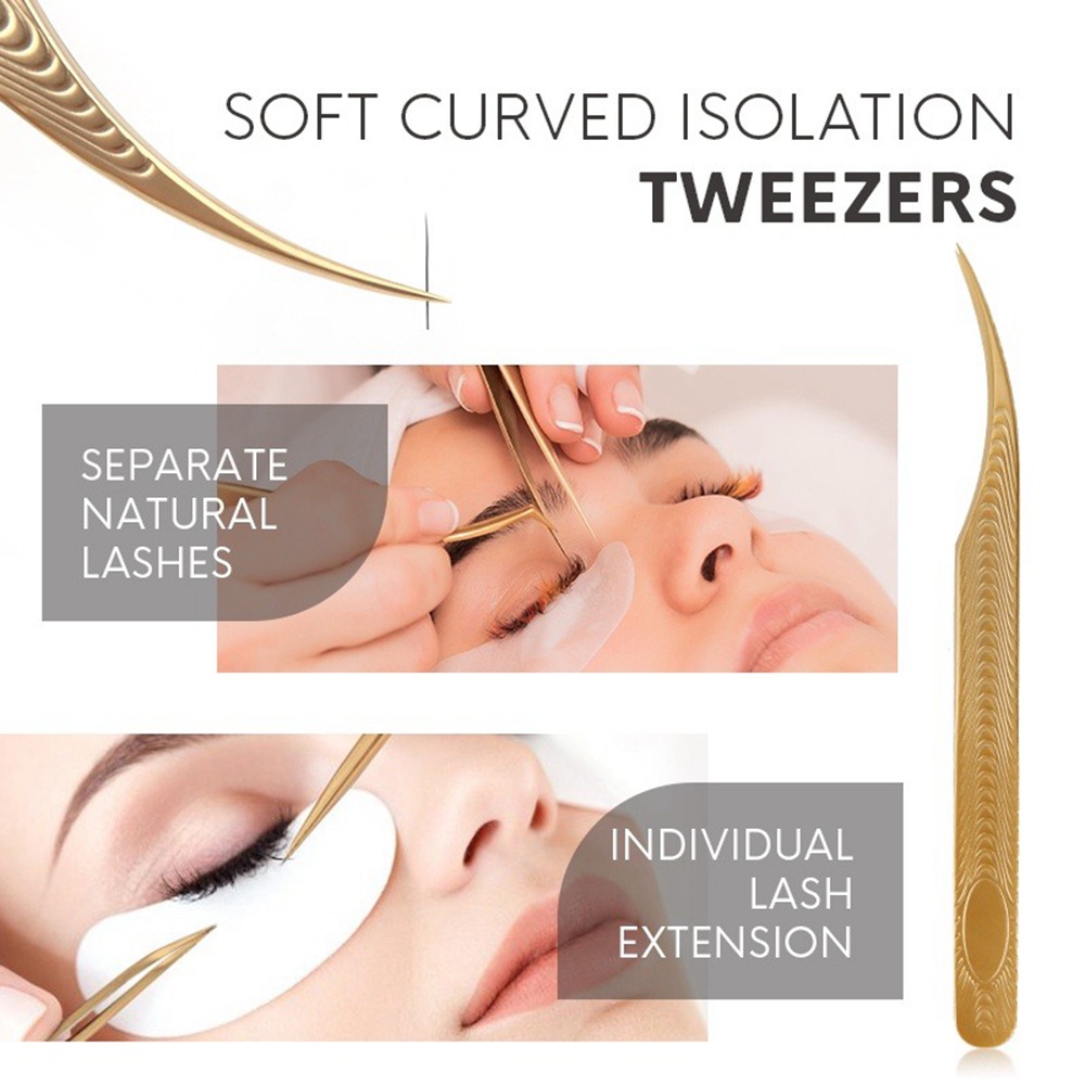 Nhíp Gắp Lông Mi Giả Cong Dài Bằng Thép Không Gỉ