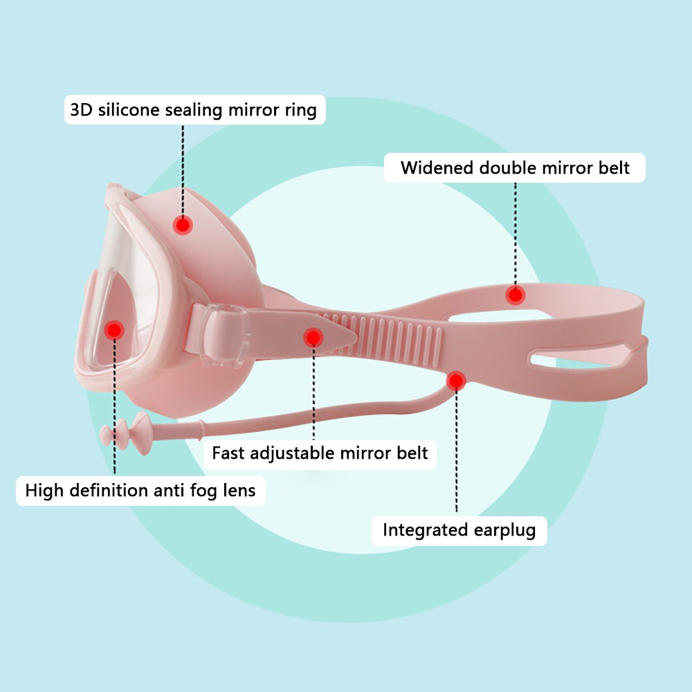 Kính bơi WINMAX kèm nút bịt tai 2 trong 1 chống tia UV/chống sương mù dành cho trẻ em