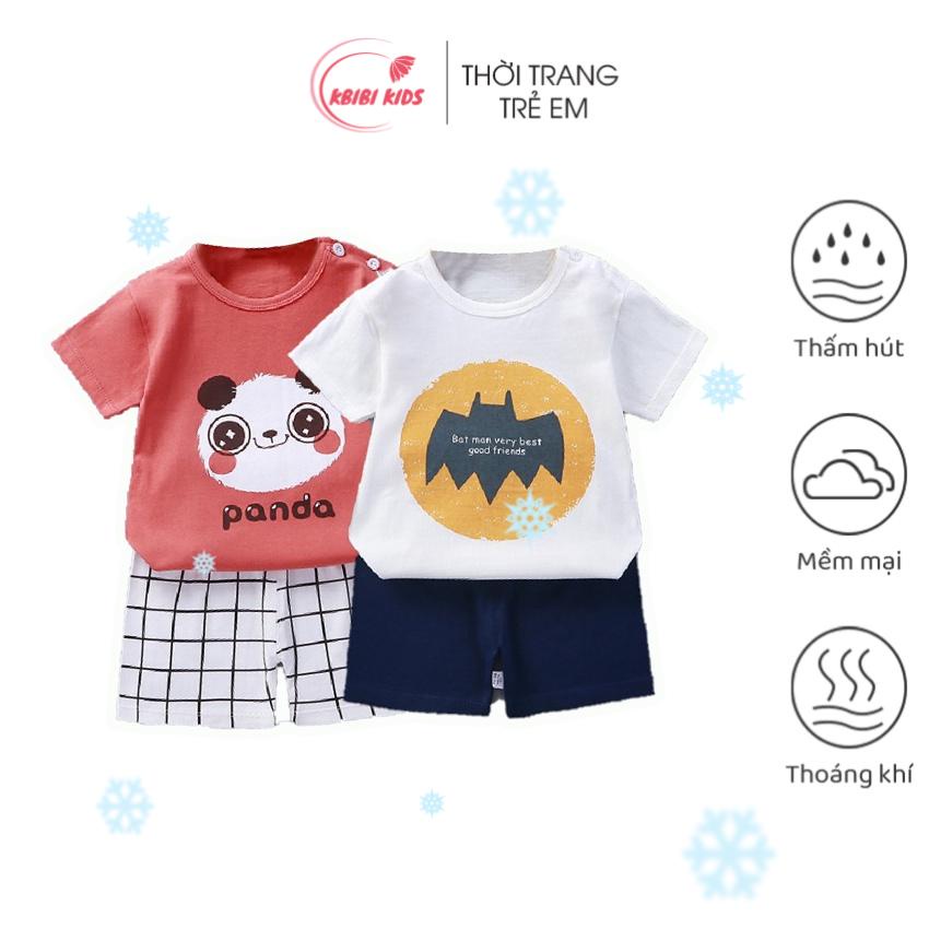 Set bộ đồ bé trai ngắn tay mùa hè Kbibi Kids mã K02 Bộ quần áo trẻ em chất vải thun cotton cho bé từ 2 3 4 5 tuổi