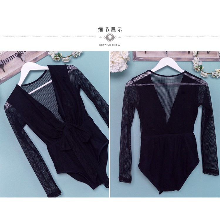 Mẫu mới 2021 Monokini lưới đen sexy quyến rũ, bikini một mảnh tay dài lưới cột eo hàng cao cấp siêu đẹp