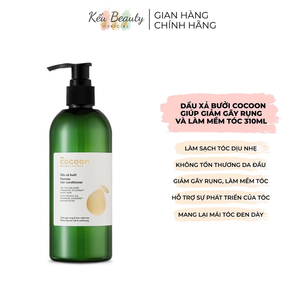 Dầu xả bưởi Cocoon Pomelo Hair Conditioner ngừa gãy rụng, mềm mượt, kích thích mọc tóc 310ml