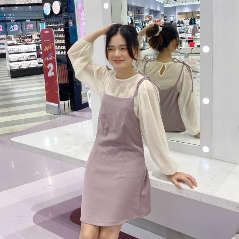 Set đầm Mix Áo Ogazan Tơ Dáng Suông - Hàng Thiết Kế Cao Cấp made by TeamLu