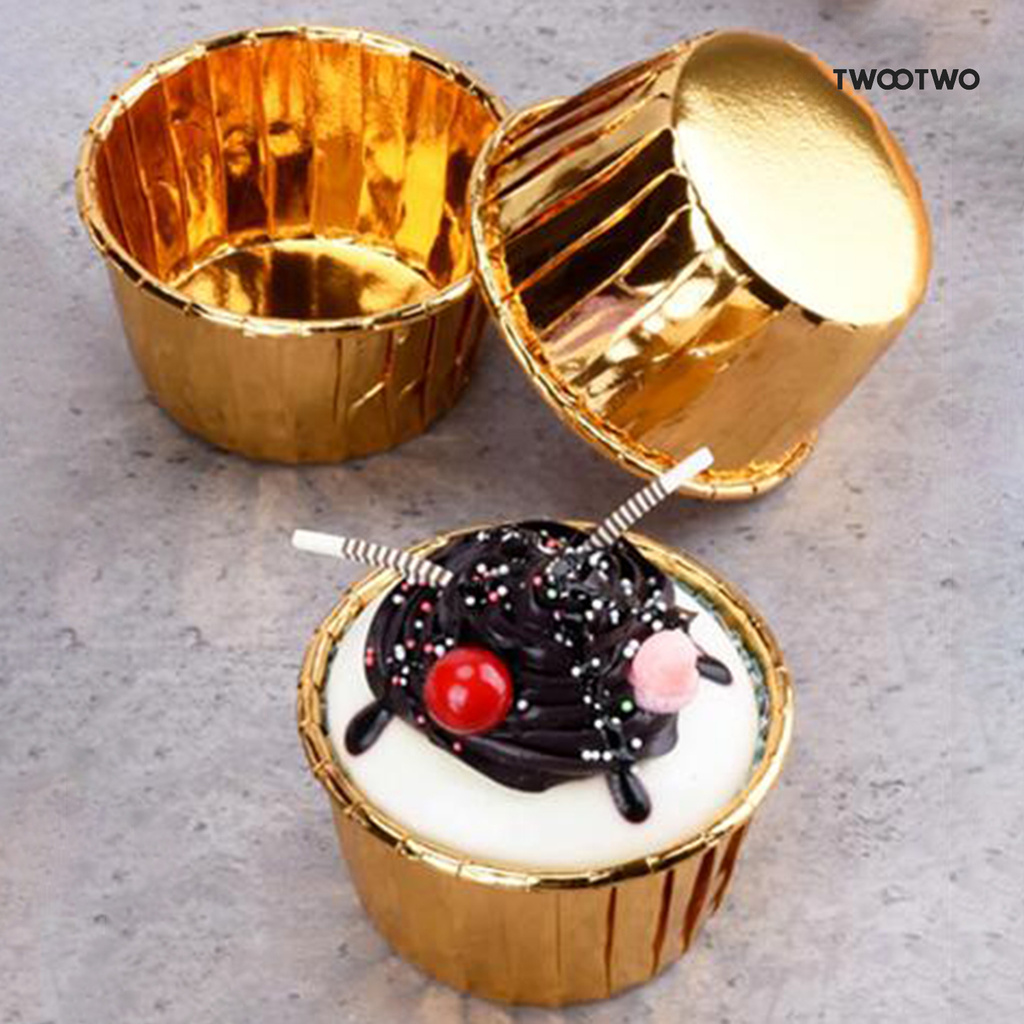 【Ready Stock】 50Pcs Cupcake Cake Liner Wrappers Paper Cup Tray Muffin Anti-Oil Home Baking Supply