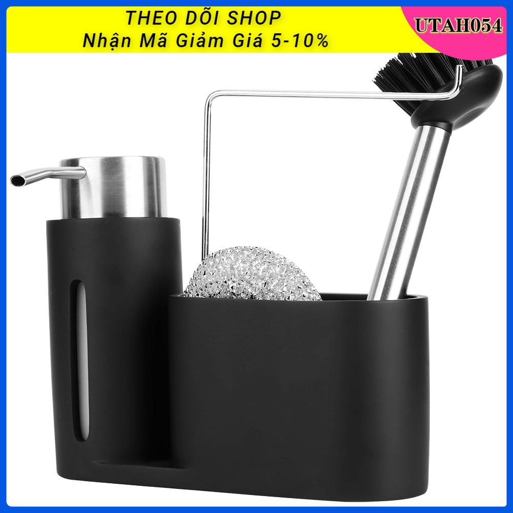 Utah054 Nhà bếp Chậu rửa Bộ đồ ăn Chất tẩy Hộp đựng bát đĩa Giá bằng vải Màu đen