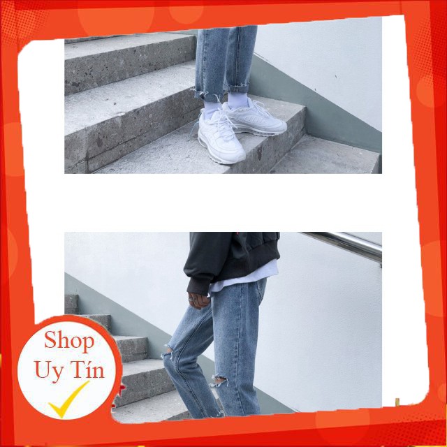 Quần Jean Nam - Quần Baggy Nam Cá Tính Phong cách - rách gối -Măc Kèm Với Áo Sơ Mi, Áo Thun