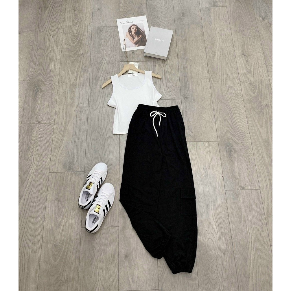 Sét bộ Áo ba lỗ croptop body phối quần joger siêu phong cách TTSLA0573 - Hàng mới về