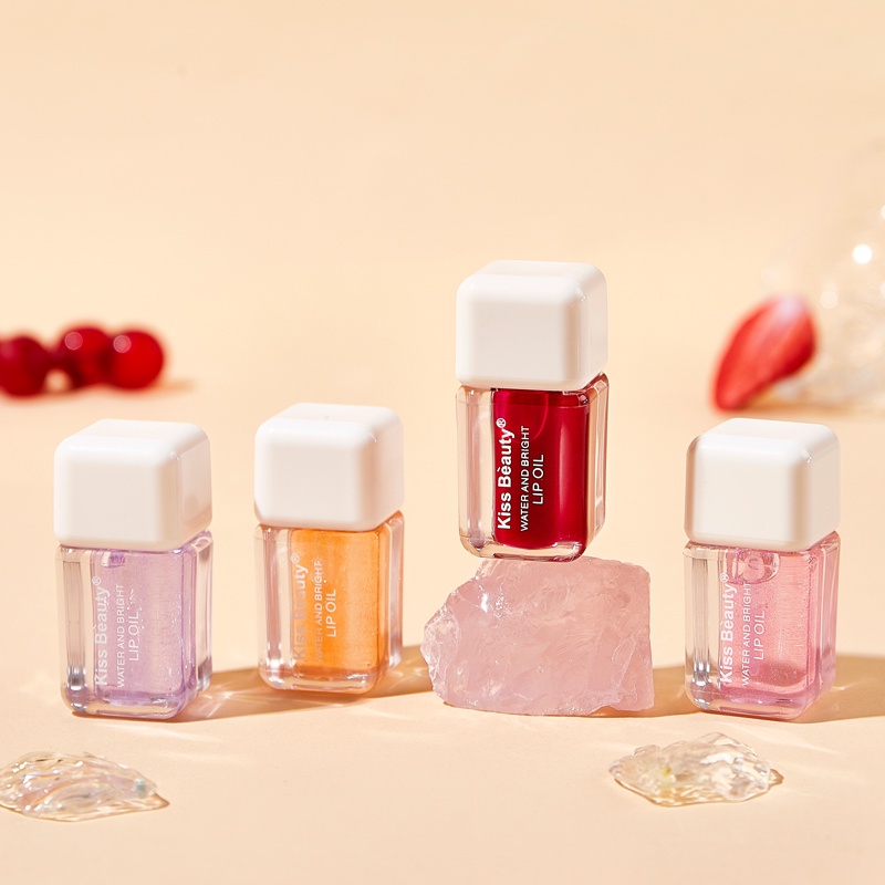 Son bóng Kiss Beauty dưỡng ẩm kết cấu màu trong suốt lấp lánh