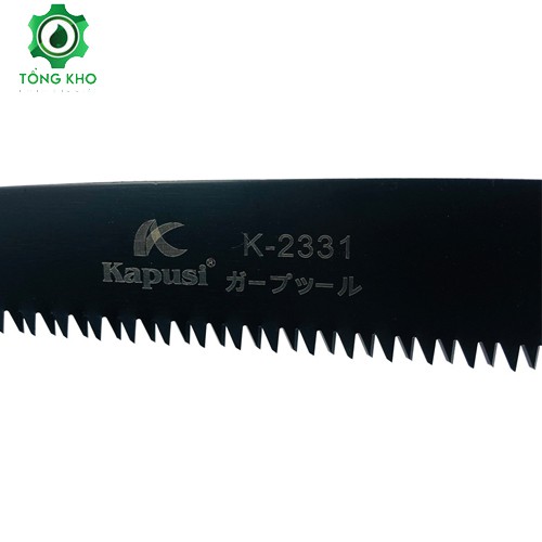 Cưa gỗ cầm tay, cưa cành lưỡi đen thép Kapusi 350mm kèm bao đựng cưa - Tổng kim khí điện nước