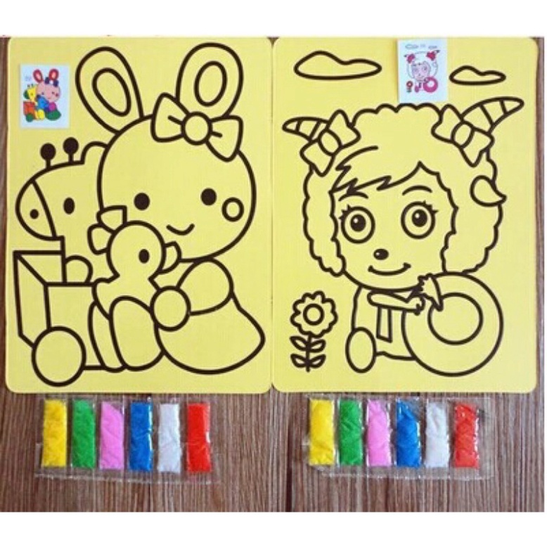 Tranh cát xinh nhiều màu sắc nhiều mẫu mã cho bé sáng tạo TO08