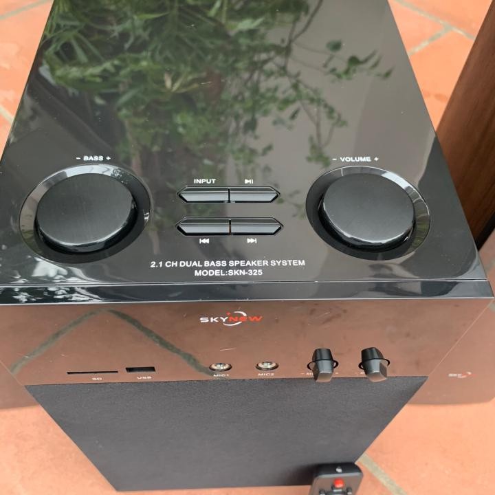 Loa Bluetooth Karaoke Để Kệ Tivi Skynew SKN-325 Vân Gỗ - Dàn Loa Karaoke Gia Đình - Bảo Hành 2 Năm
