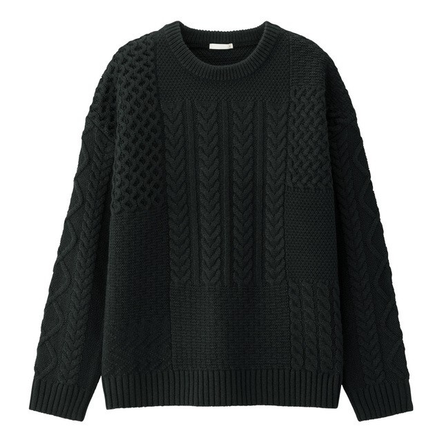 Áo len vặn thừng siêu dày siêu ấm GU JN+E 318580 - Chính hãng