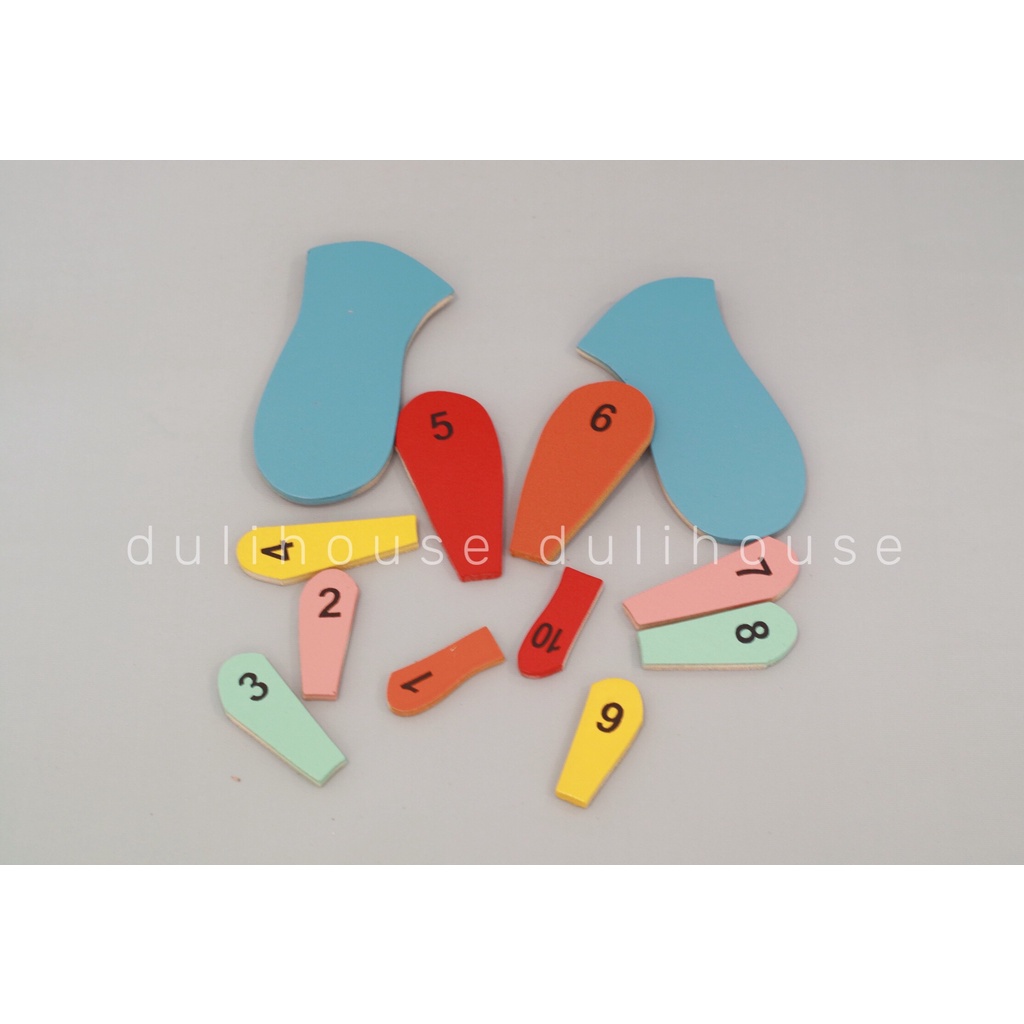 Đồ chơi Gỗ tranh ghép bàn chân &amp; số - Hỗ trợ bé nhận diện màu sắc &amp; kích thích thị lực, phát triển tư duy sáng tạo
