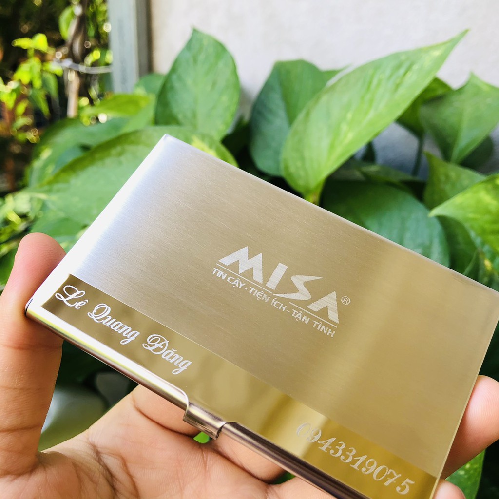 Hộp name card khắc theo yêu cầu lấy ngay,Hộp card visit khắc logo công ty Misa sang trọng