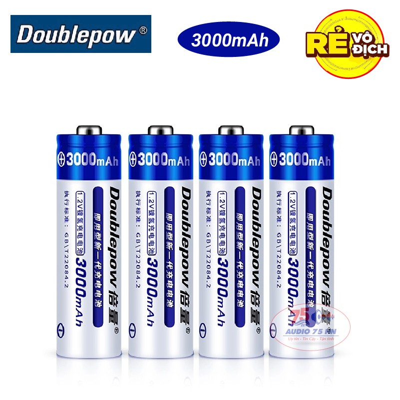 {Chính hãng} Pin sạc AA dung lượng cao Doublepow AA 3000mAh có bán kèm sạc Doublepow K209