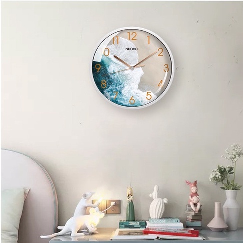 Đồng hồ treo tường kim trôi mặt kính phong cách hiện đại trang trí có kèm pin móc treo kích thước 30 cm- quà tặng