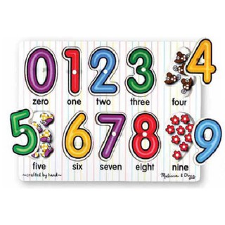 Đồ chơi bảng số có núm cầm họa tiết thông minh Melissa & Doug cho bé