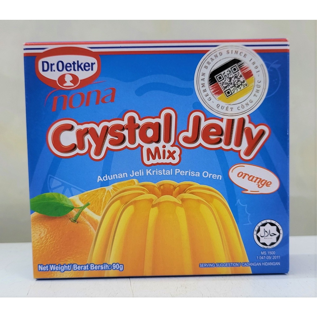 [Hộp 90g – CAM ] BỘT THẠCH RAU CÂU HƯƠNG CAM [Malaysia] DR OETKER Crystal Jelly Mix Orange (halal) (ttdt)