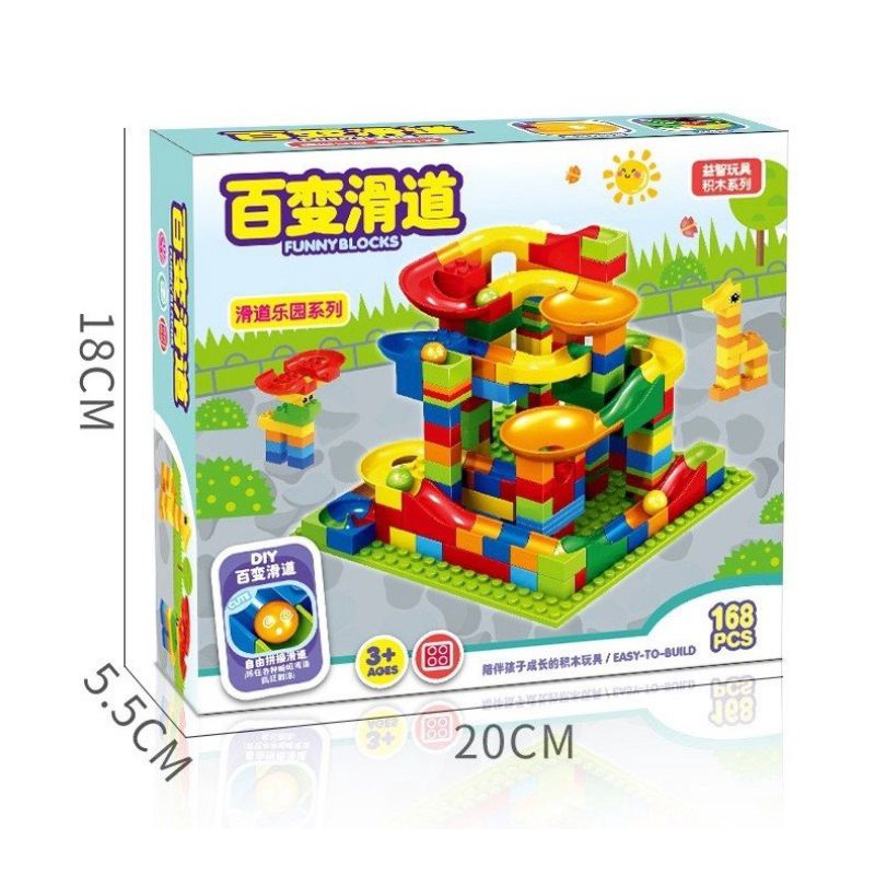 [ Xả kho giá sốc] Mô hình lắp ráp cầu trượt thả bi 168 chi tiết [ 2bn shop đồ chơi thông minh]